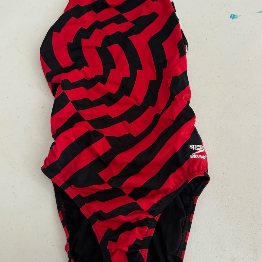 Speedo Red and Black Swimsuit